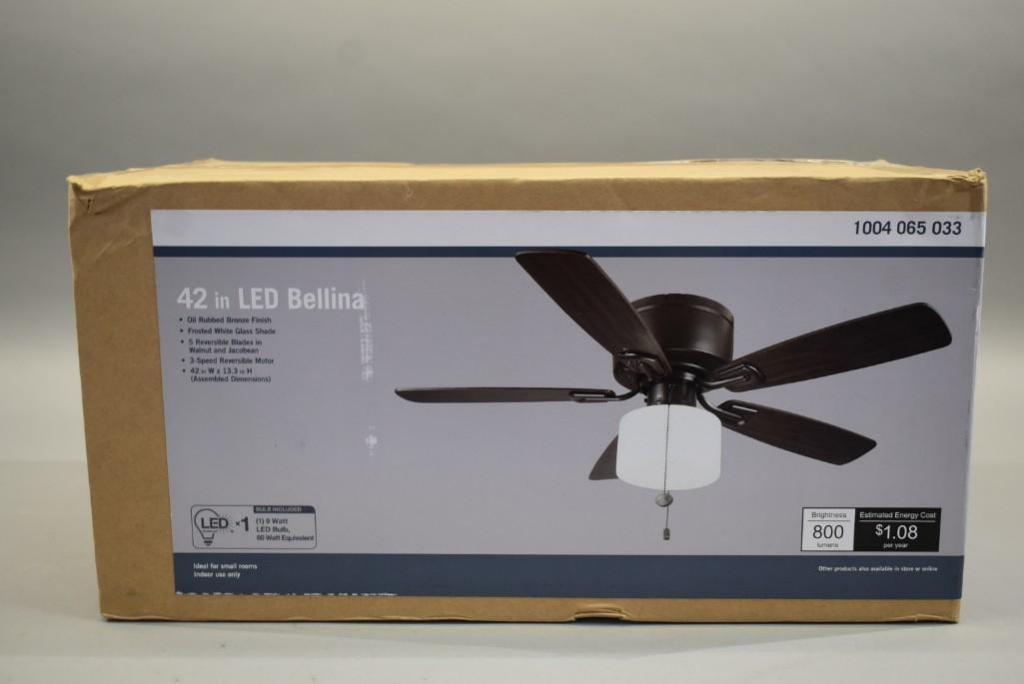 Oil-Rubbed Bronze Ceiling Fan with LED Light Kit Bellina 42 in 