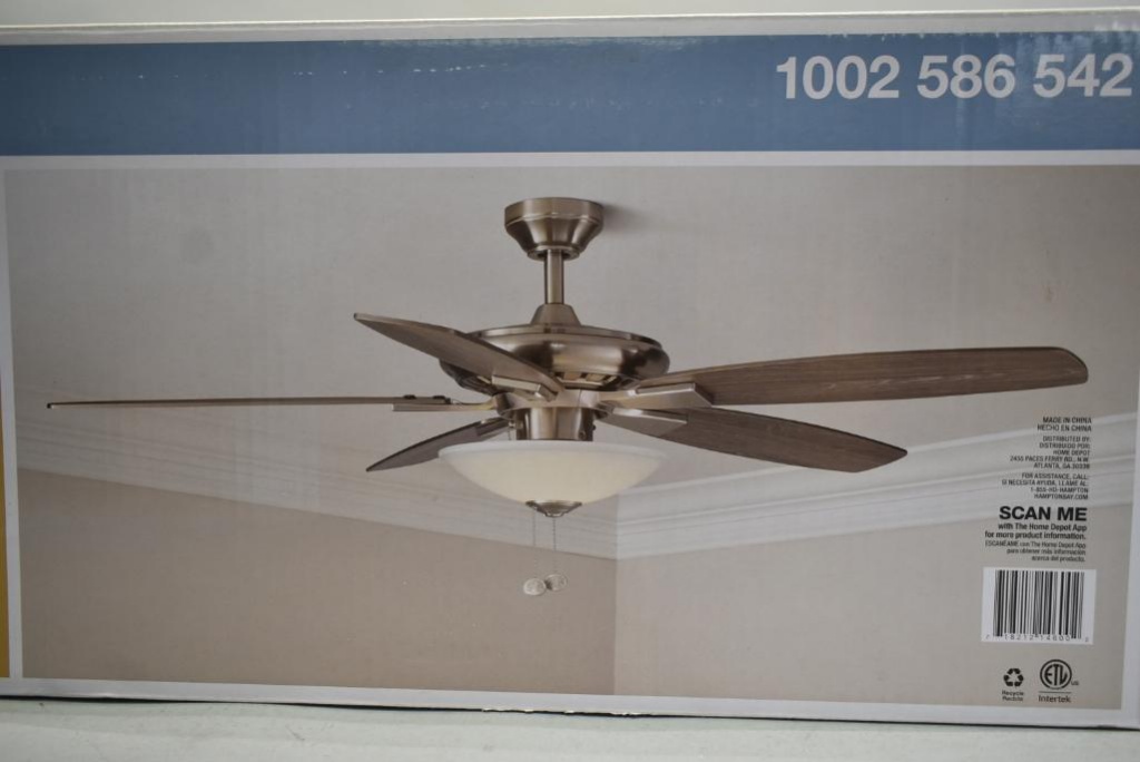 Brushed Nickel Ceiling Fan with Light 