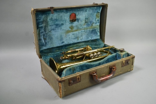 Vintage Pan America Trumpet With Case