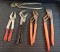 LOT of 5 Pair Of Adjustable Pliers