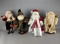 4 Decorative Santa Claus Dolls