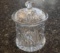 Pressed Glass Candy Jar With Lid