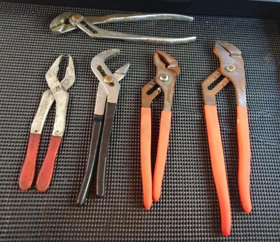 LOT of 5 Pair Of Adjustable Pliers