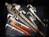 LOT Of 8 Adjustable Plumbers Pipe Wrenches