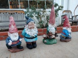 4 Garden Gnome Statues