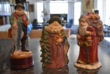 3 Santa Claus Figurines