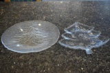 2 Vintage Christmas Serving Platters