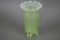 Vintage Iridescent Green Glass Bud Vase