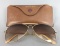 Vintage 1960s Bushnell Bausch & Lomb Large Aviator Sunglasses with Case