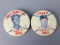 2 Vintage 1960s Baseball Pin Back Buttons