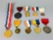 9 Vintage Sports Medals With Ribbons
