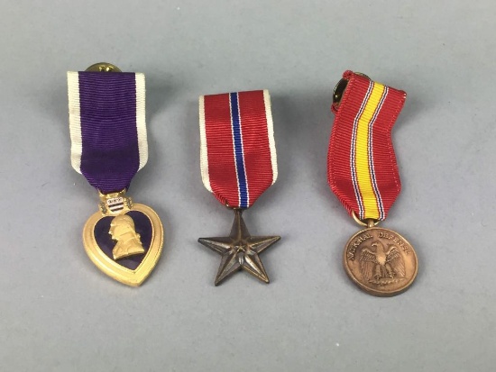 3 Vintage US Military Medals
