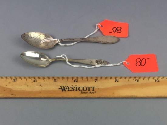 2 Vintage Sterling Silver .925 Collectors Spoons