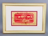 Antique Framed Curtiss Baby Ruth Candy Wrapper 1929