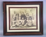 Antique Framed Black And White Football Team Photo