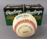 2 NOS Rawlings American League RO-A Official Baseballs
