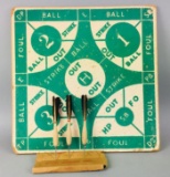 Vintage Double Sided Baseball And Dart Board With Darts