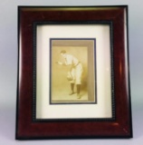 Vintage Framed Baseball Player Black And White Photograph