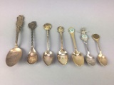 7 Vintage Collector Spoons