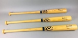 3 Rawlings Big Stick Professional Model Wooden Baseball Bats