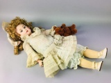 Vintage 23in Tall Porcelain Collectors Doll