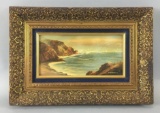 Framed Mid Century Seascape Original Oil Painting By Montanola