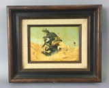 Vintage Framed Original Oil Painting On Canvas By Jerry Wayne Downs