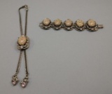 Vintage Bolo Tie And Bracelet Set