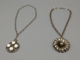 2 Vintage Necklaces With Pendants