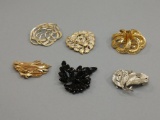 6 Vintage Brooches