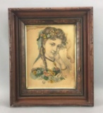 Antique Framed Hand Colored Engraving Print