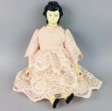 Antique German Porcelain And Cloth Doll