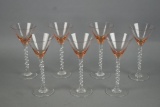 7 Crystal Champagne Glasses