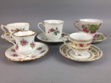 5 Vintage Tea Cup And Saucer Sets
