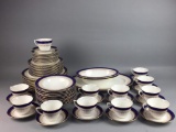 Vintage 75 Piece Royal Worcester Regency Blue Fine Bone China Set