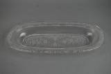 Vintage Etched Glass Butter Dish