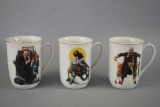 3 Vintage Norman Rockwell The Saturday Evening Post Coffee Mugs