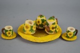 8pc Miniature Sunflower Dish Set