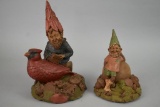 2 Vintage Tom Clark Gnome Sculptures