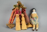 6 Vintage Folk Art Dolls