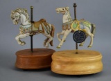 2 Royal Heirloom Musical Carousel Horses