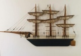 Vintage Hand Crafted Folk Art Ship Wall Hanging