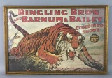 Antique Framed Ringling Bros And Barnum & Baily Combined Shows The Greatest Show On Earth Poster