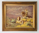 Vintage Framed Western Original Oil Painting 