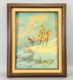 Vintage Framed Olaf Wieghorst Limited Edition Canvas Print