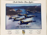 Blue Angels 1980 Offset Lithograph Signed by Flight Crew