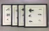 4 Framed Michael Powell Fishing Lure Prints