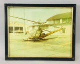 Vintage Framed US Army Helicopter Photograph