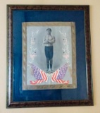 Framed Vintage Embroidered Silk Tapestry