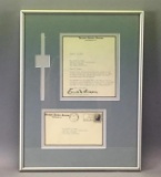 Framed Typed Letter And Envelope On United States Senate Letterhead